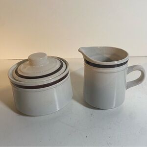 Vintage Design Four Stoneware Sundance Japan Creamer & Covered Sugar Bowl